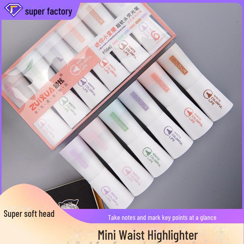Mini Highlighter Set: 6 Soft-Tip Fluorescent Color Pens for Creative Marking and Graffiti Slanted Tip
Mini Highlighter Set: 6 Soft-Tip Fluorescent Color Pens for Creative Marking and Graffiti Slanted Tip
