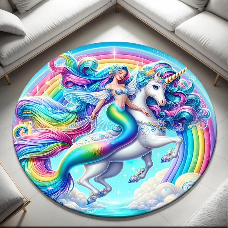 1pc Dream Unicorn Round carpet Painted Printed circular carpet, home door mat, outdoor travel protection carpet 80x80cm( 31x31in)
1pc Dream Unicorn Round carpet Painted Printed circular carpet, home door mat, outdoor travel protection carpet 80x80cm( 31x31in)