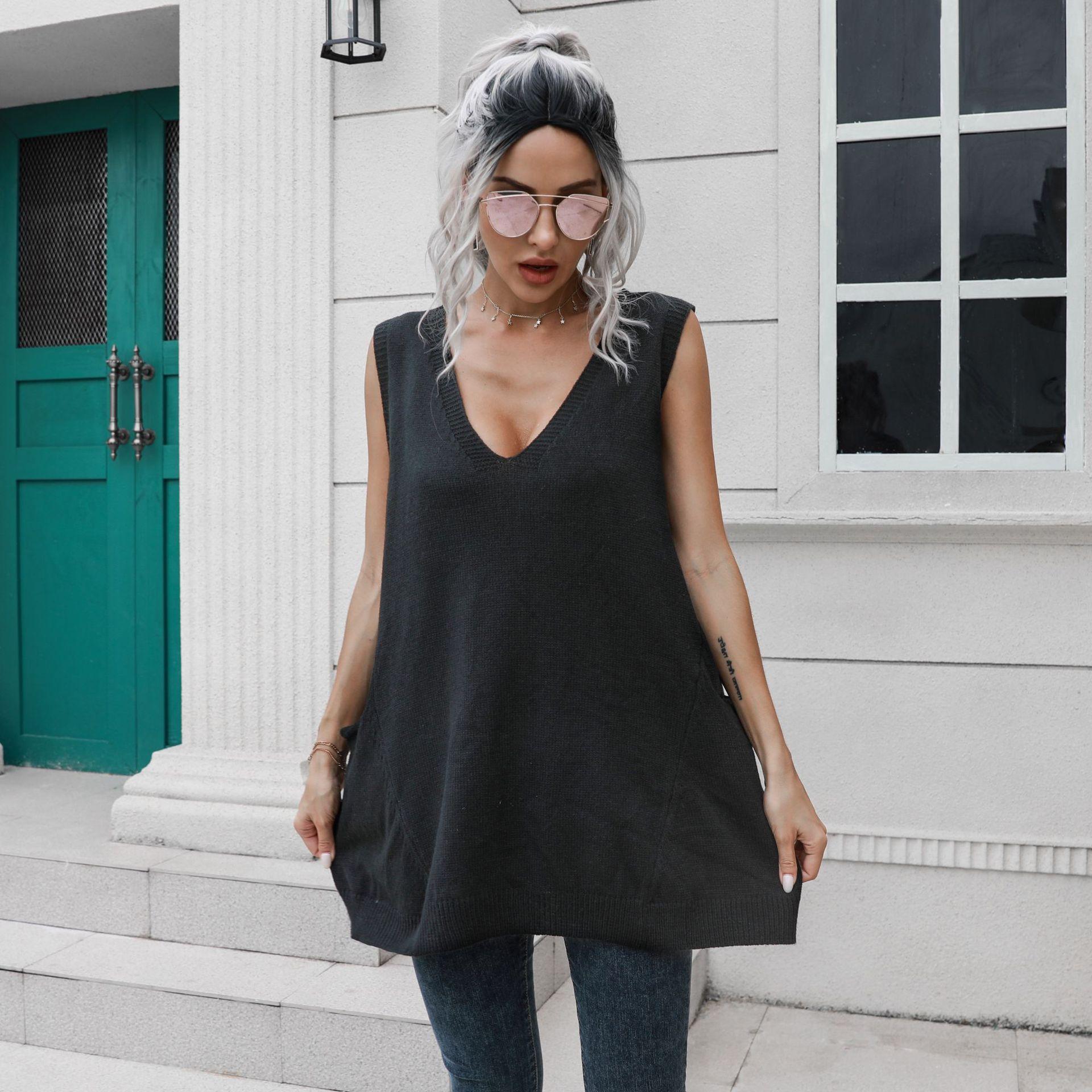 Осенне-зимний карманный большой свободный жилет с v-образным вырезом, длинный жилет, женский свободный жилет, одежда для улицы, свитер внутри L чёрный
Осенне-зимний карманный большой свободный жилет с v-образным вырезом, длинный жилет, женский свободный жилет, одежда для улицы, свитер внутри L чёрный