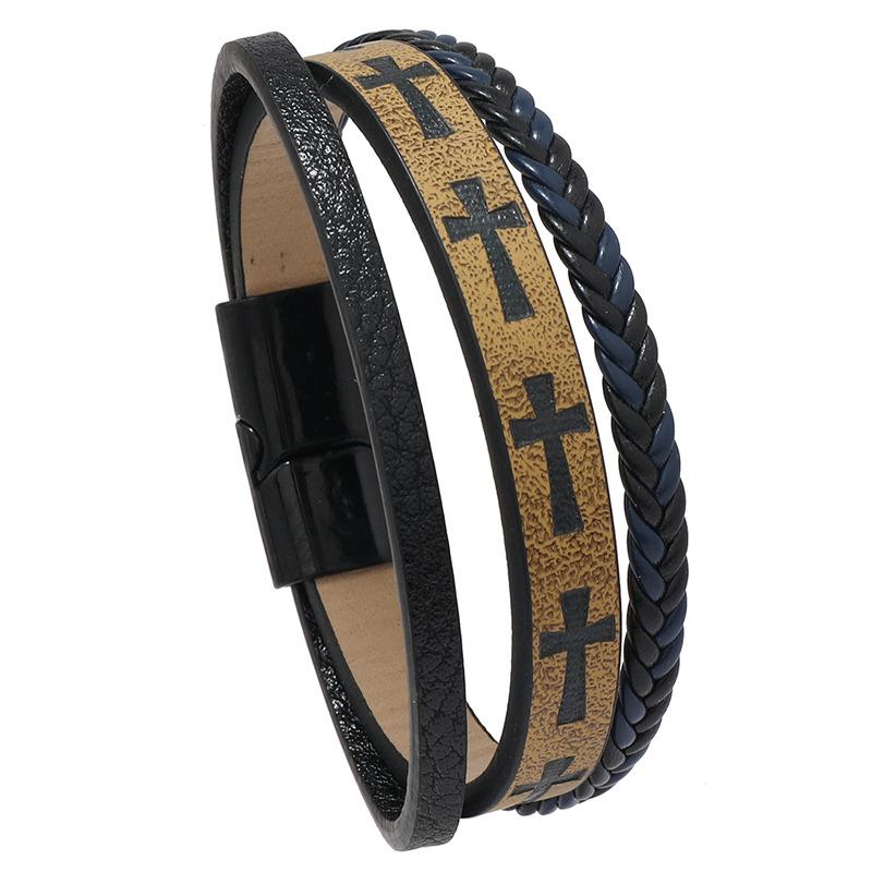 Meier Multi-layer handwoven pu leather cross bracelet - european & american style men s leather cord magnetic clasp bracelet верблюд
Meier Multi-layer handwoven pu leather cross bracelet - european & american style men s leather cord magnetic clasp bracelet верблюд