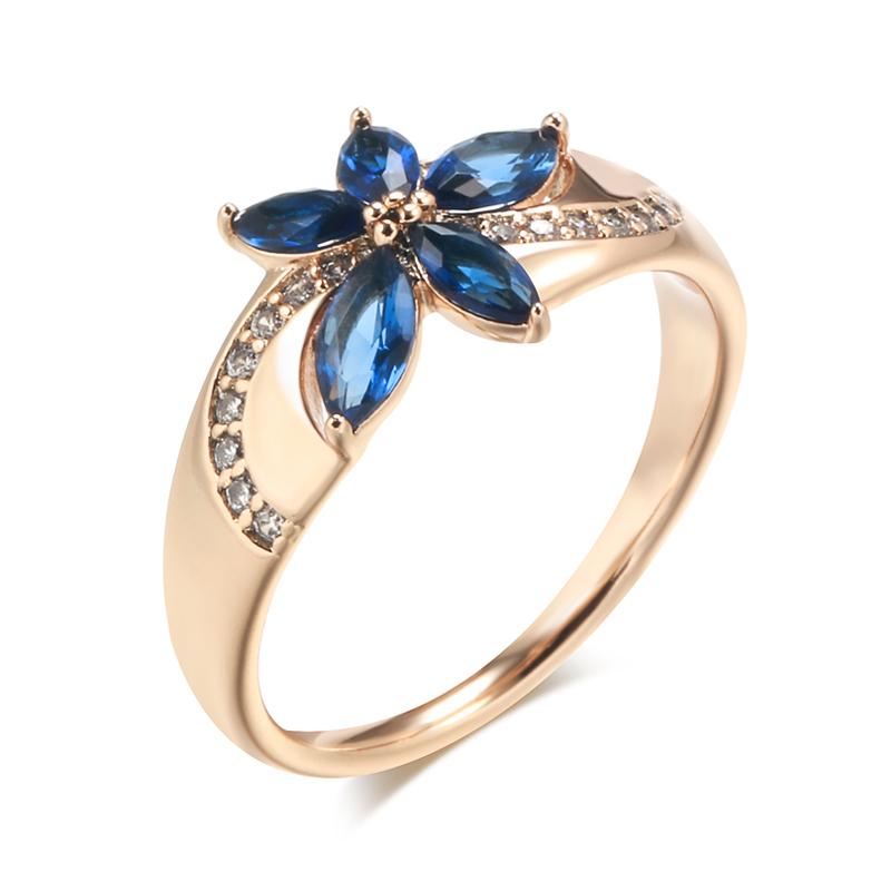 New Blue Natural Zircon Ring For Women Rose Gold Flower Rings Vintage Ethnic Bride Wedding Jewelry Party Accessories 11
New Blue Natural Zircon Ring For Women Rose Gold Flower Rings Vintage Ethnic Bride Wedding Jewelry Party Accessories 11
