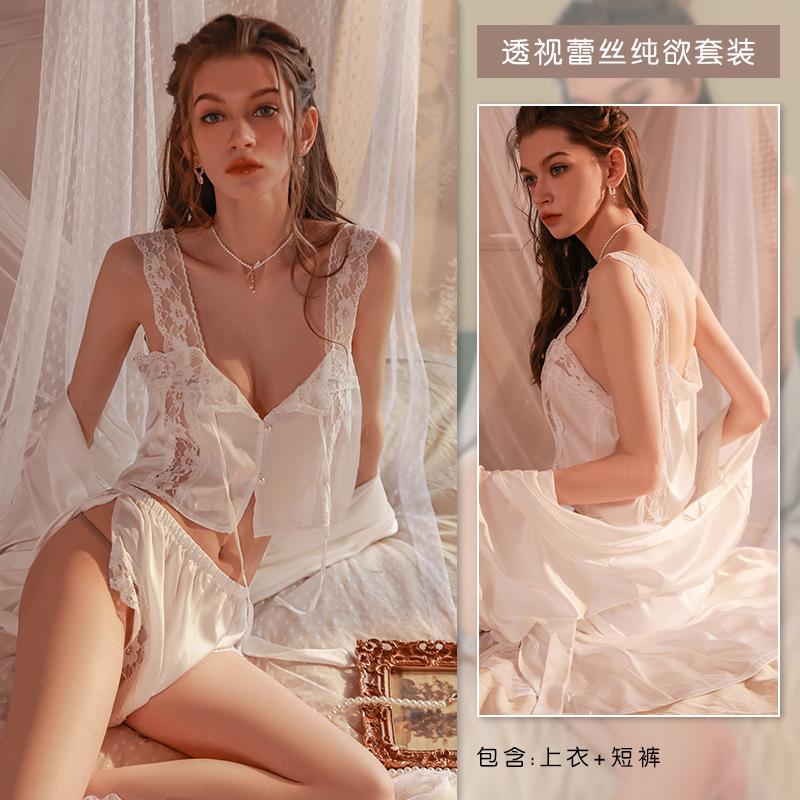 Sexy pajamas summer new ice silk suspender set pure lust lace temptation loungewear size m
Sexy pajamas summer new ice silk suspender set pure lust lace temptation loungewear size m