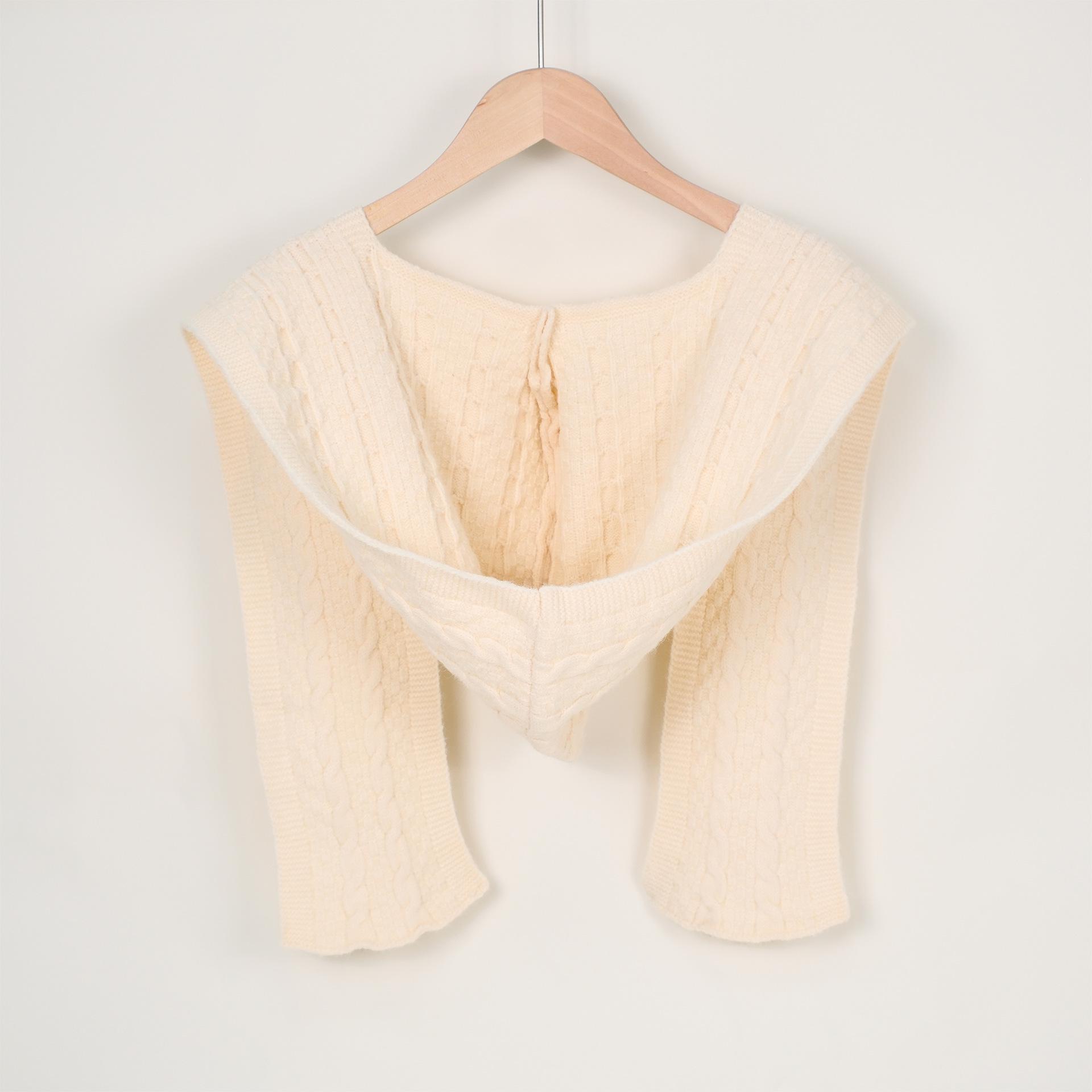 Женский корейский вязаный жилет-шаль с капюшоном - Повседневная однотонная многослойная верхняя одежда бежевый
Женский корейский вязаный жилет-шаль с капюшоном - Повседневная однотонная многослойная верхняя одежда бежевый