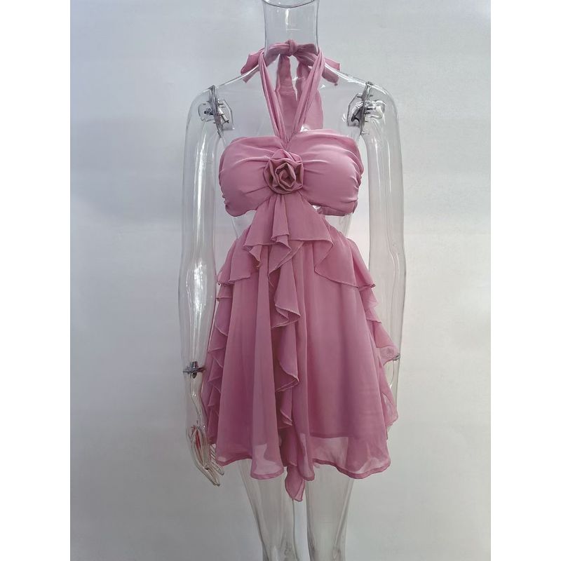 Western Style Sexy Backless Sling Dress Vacation Beach Skirt Sexy Seamless Beach Dress Pink S
Western Style Sexy Backless Sling Dress Vacation Beach Skirt Sexy Seamless Beach Dress Pink S