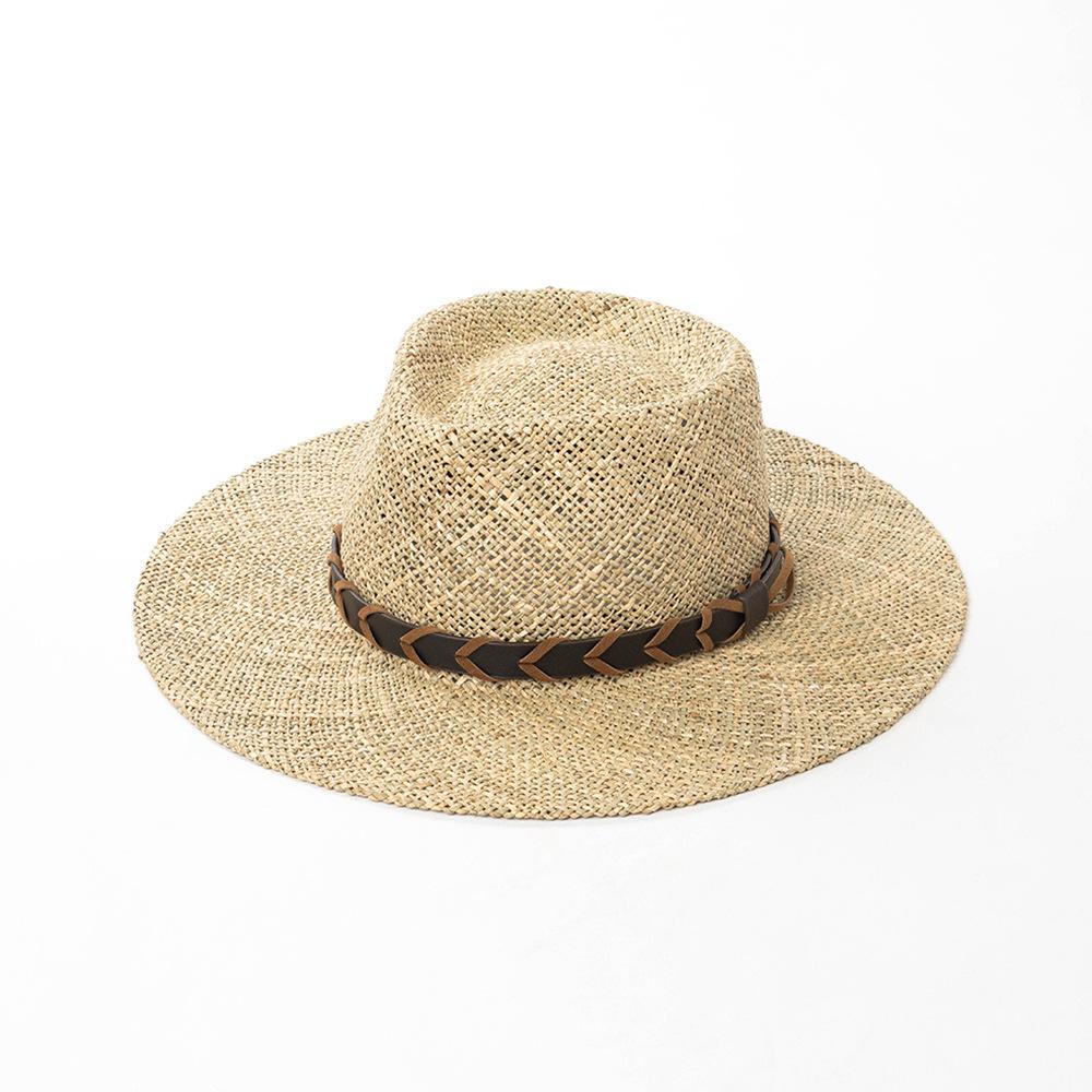 USPOP Women Seagrass Straw Fedora Hat Wide Brim Summer Sun Cap PU Leather Band Beach Travel Sun Protection M 57cm
USPOP Women Seagrass Straw Fedora Hat Wide Brim Summer Sun Cap PU Leather Band Beach Travel Sun Protection M 57cm