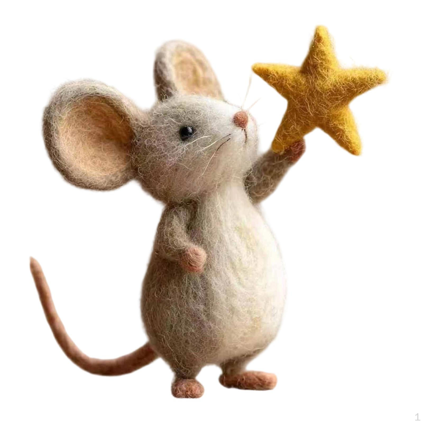 Mice Statue Wool Handmade Animal Ornament Miniature Figurine Star Sculpture Cozy Suitable for Style A
Mice Statue Wool Handmade Animal Ornament Miniature Figurine Star Sculpture Cozy Suitable for Style A