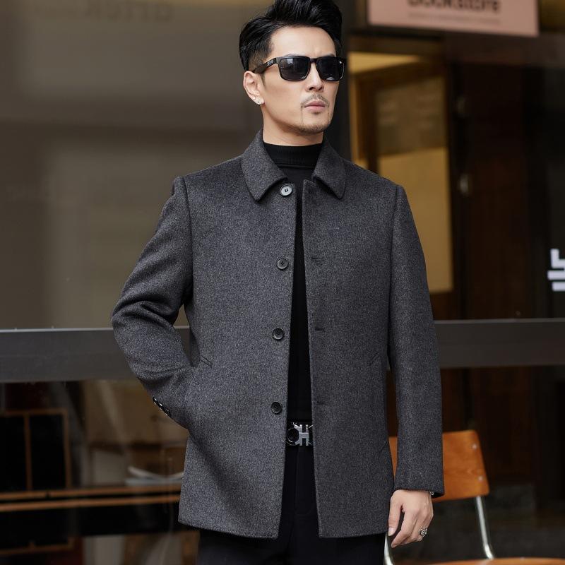 Double-sided cashmere coat for middle-aged men in winter thickened detachable down jacket business mid-length woolen top 195
Double-sided cashmere coat for middle-aged men in winter thickened detachable down jacket business mid-length woolen top 195