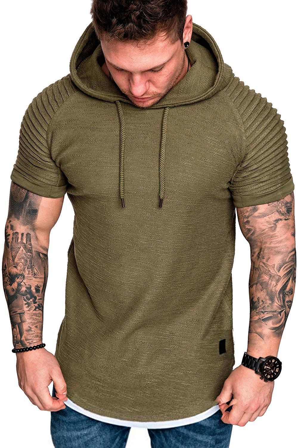 Men s Casual Wrinkled Hooded T-shirt - Plain Color Short Sleeve 2XL армія зелений колір
Men s Casual Wrinkled Hooded T-shirt - Plain Color Short Sleeve 2XL армія зелений колір