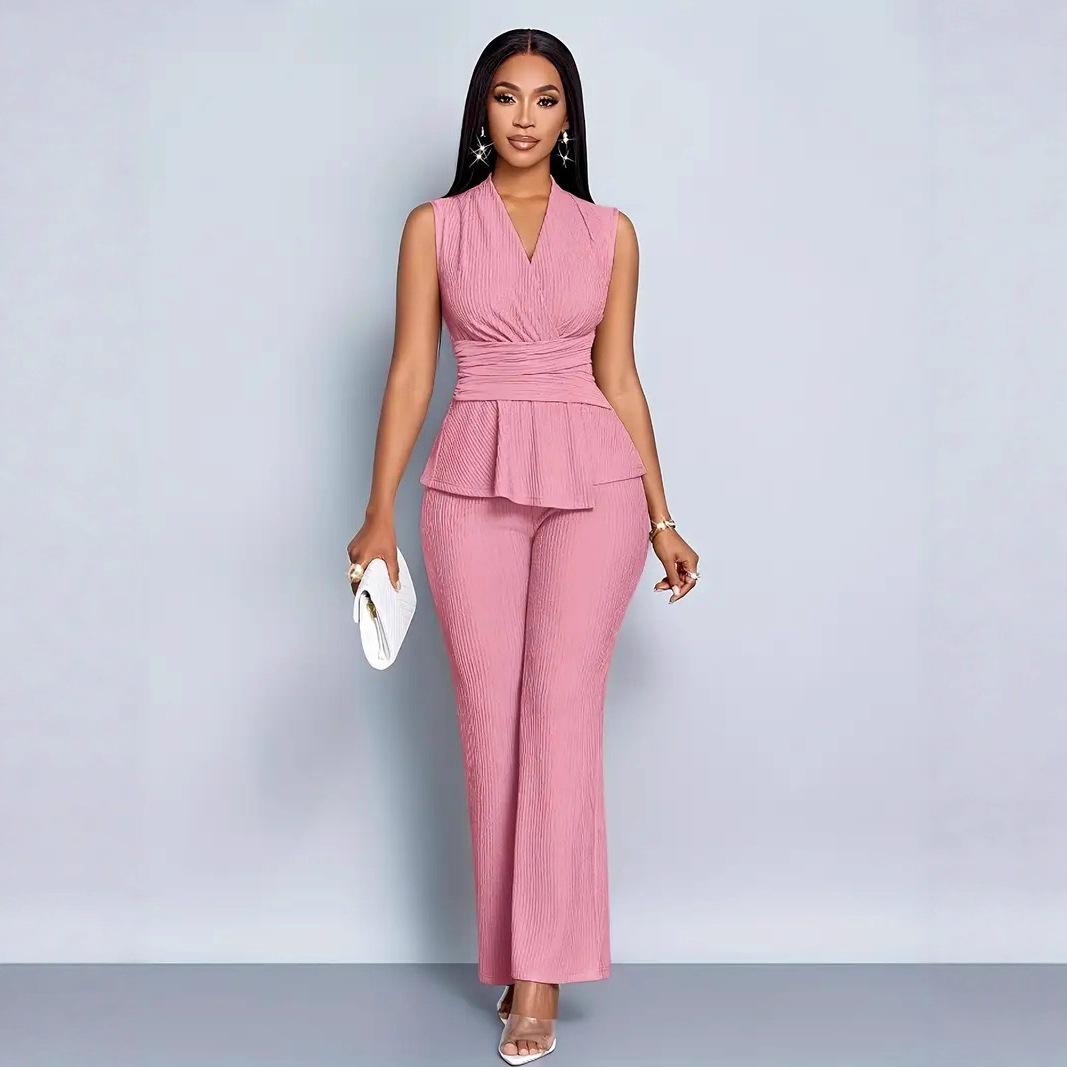 Women s Sleeveless V-Neck Ruffle Waist Flare Leg sets XXL рожевий
Women s Sleeveless V-Neck Ruffle Waist Flare Leg sets XXL рожевий