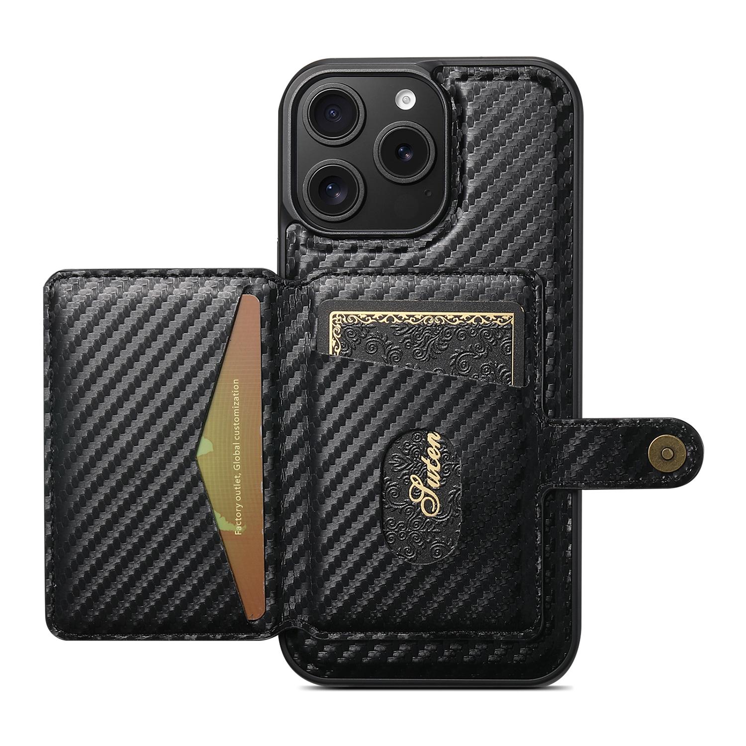 SUTENI H20 For iPhone 16 Pro Magnetic Case Carbon Fiber Texture Phone Back Cover with Detachable Card Holder As Shown A
SUTENI H20 For iPhone 16 Pro Magnetic Case Carbon Fiber Texture Phone Back Cover with Detachable Card Holder As Shown A