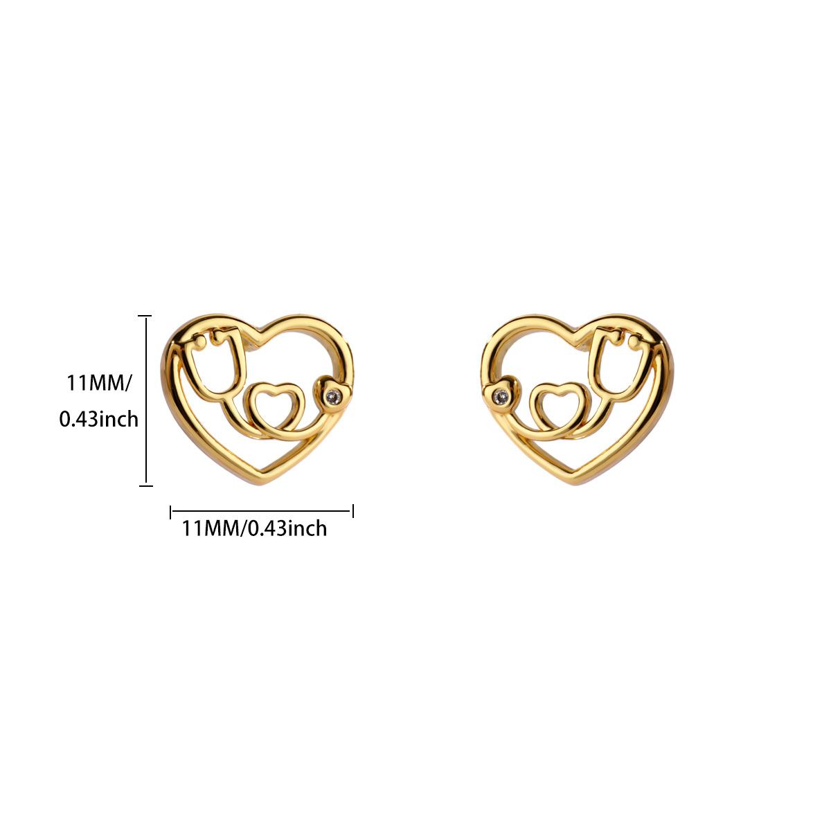 Tiny Stethoscope Hollowed out Heart Earring for Women Mama Gold Color Anti Rust Earring Wedding Jewelry Nurse Accessories Gift
Tiny Stethoscope Hollowed out Heart Earring for Women Mama Gold Color Anti Rust Earring Wedding Jewelry Nurse Accessories Gift
