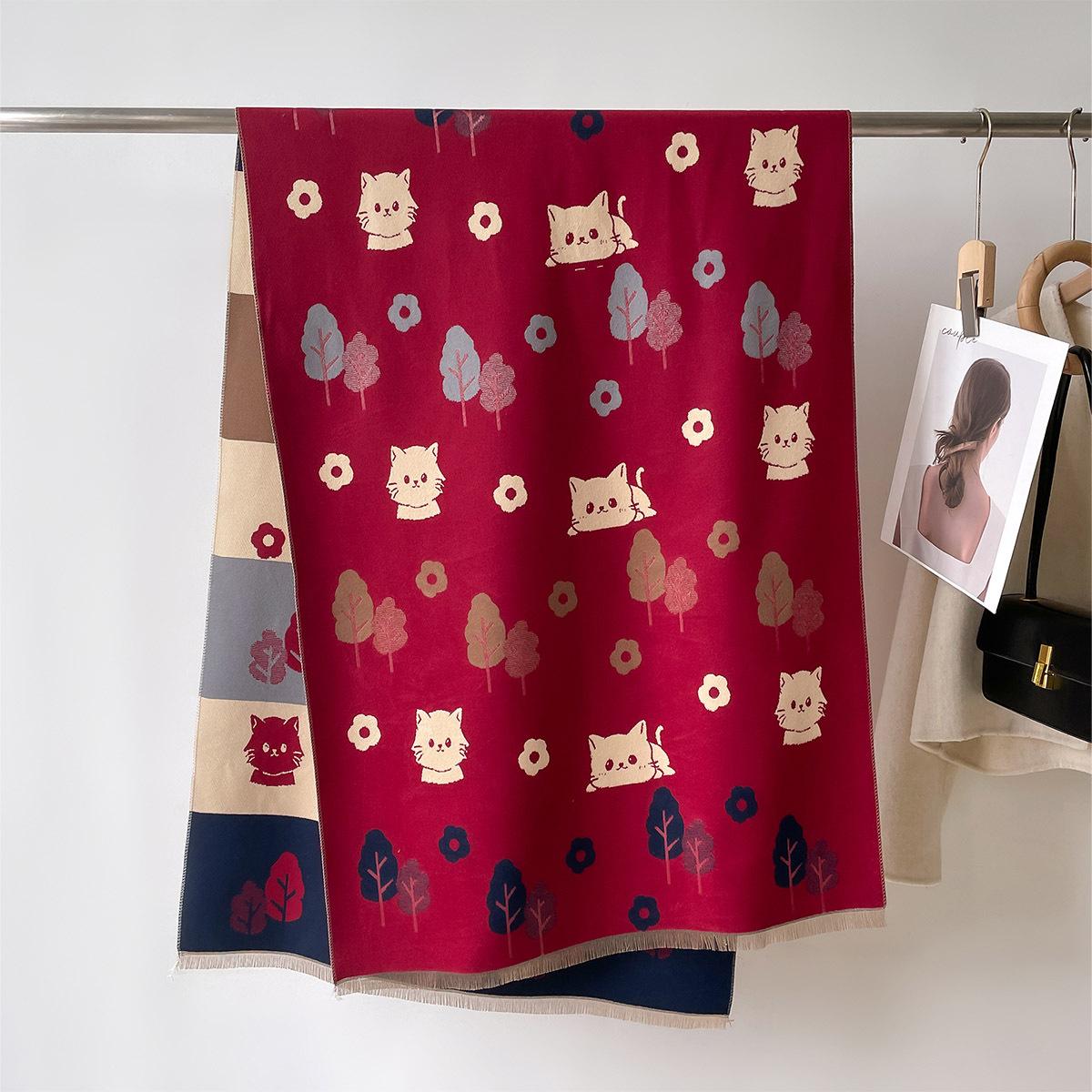 Women Soft Winter Cashmere Scarf Cartoon Cat Print Pashmina Luxury Shawls And Wraps Bufanda Echarpe Warm Blanket One Size
Women Soft Winter Cashmere Scarf Cartoon Cat Print Pashmina Luxury Shawls And Wraps Bufanda Echarpe Warm Blanket One Size