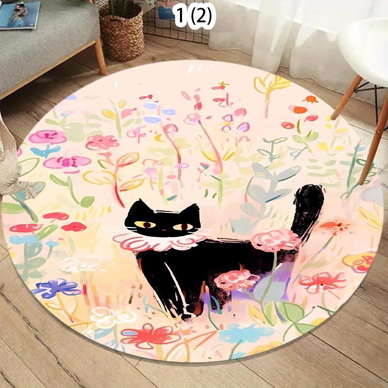 Whimsical Cat Round Rug Cute Cat Dreamy Swirl Furniture Wonderland Print Non-Slip Circular Carpet Fairy Tale Style Floor Mat 80cm x 80cm
Whimsical Cat Round Rug Cute Cat Dreamy Swirl Furniture Wonderland Print Non-Slip Circular Carpet Fairy Tale Style Floor Mat 80cm x 80cm