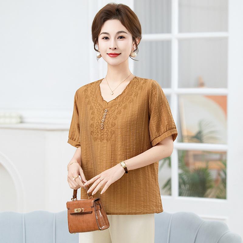 Trendy Short-Sleeve Plus Size Slimming Top for Moms & Grandmas 3XL коричневий
Trendy Short-Sleeve Plus Size Slimming Top for Moms & Grandmas 3XL коричневий