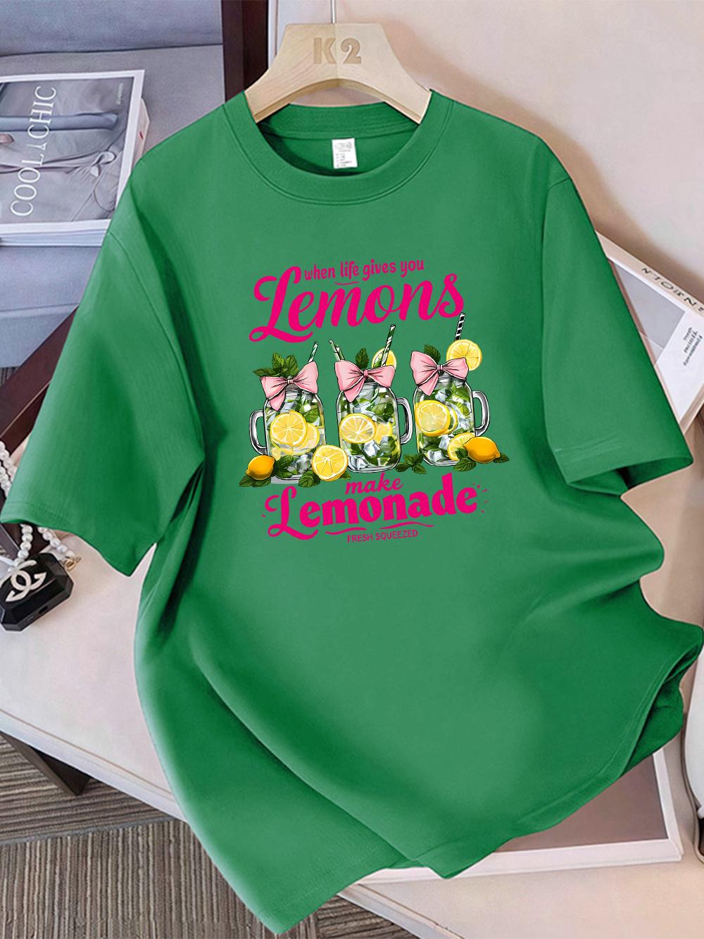 100 Cotton Womens TShirt Summer Make Lemonade Fresh Squeezed Prints T Shirt Comfortable Loose ONeck Tops Basic Womans Clothes 4XL
100 Cotton Womens TShirt Summer Make Lemonade Fresh Squeezed Prints T Shirt Comfortable Loose ONeck Tops Basic Womans Clothes 4XL