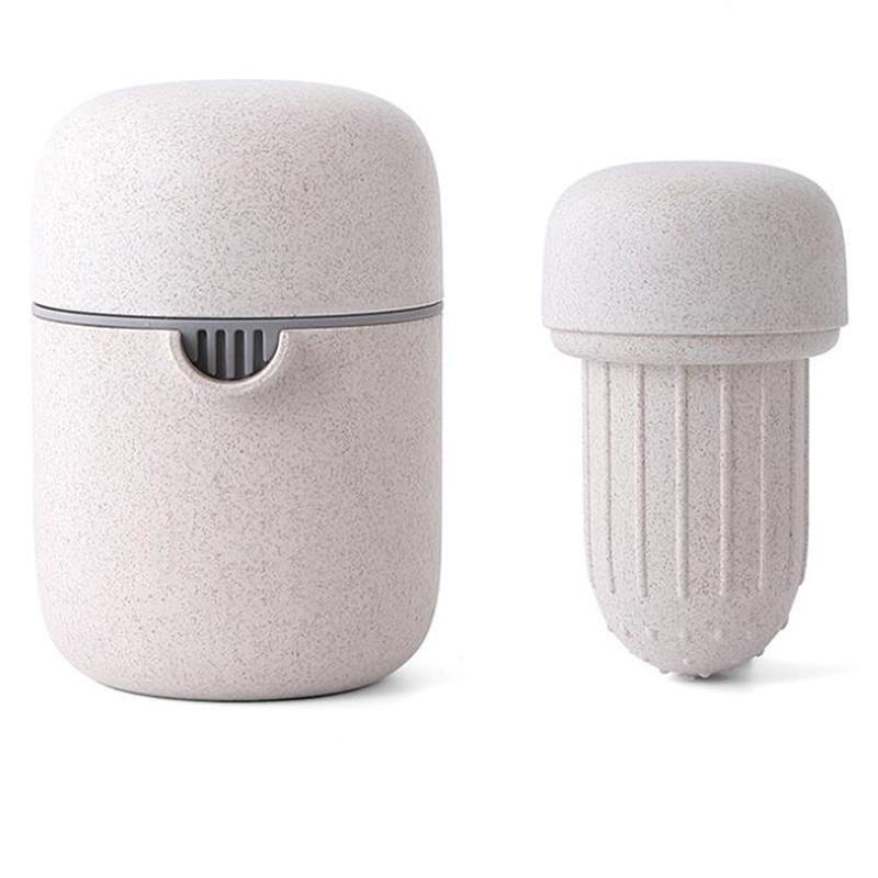 Ручная соковыжималка для цитрусовых и апельсинов, вращающийся пресс с крышкой, противоскользящая расширитель для лимона, лайма, грейпфрута, вместительная машина 14x10cm бежевый