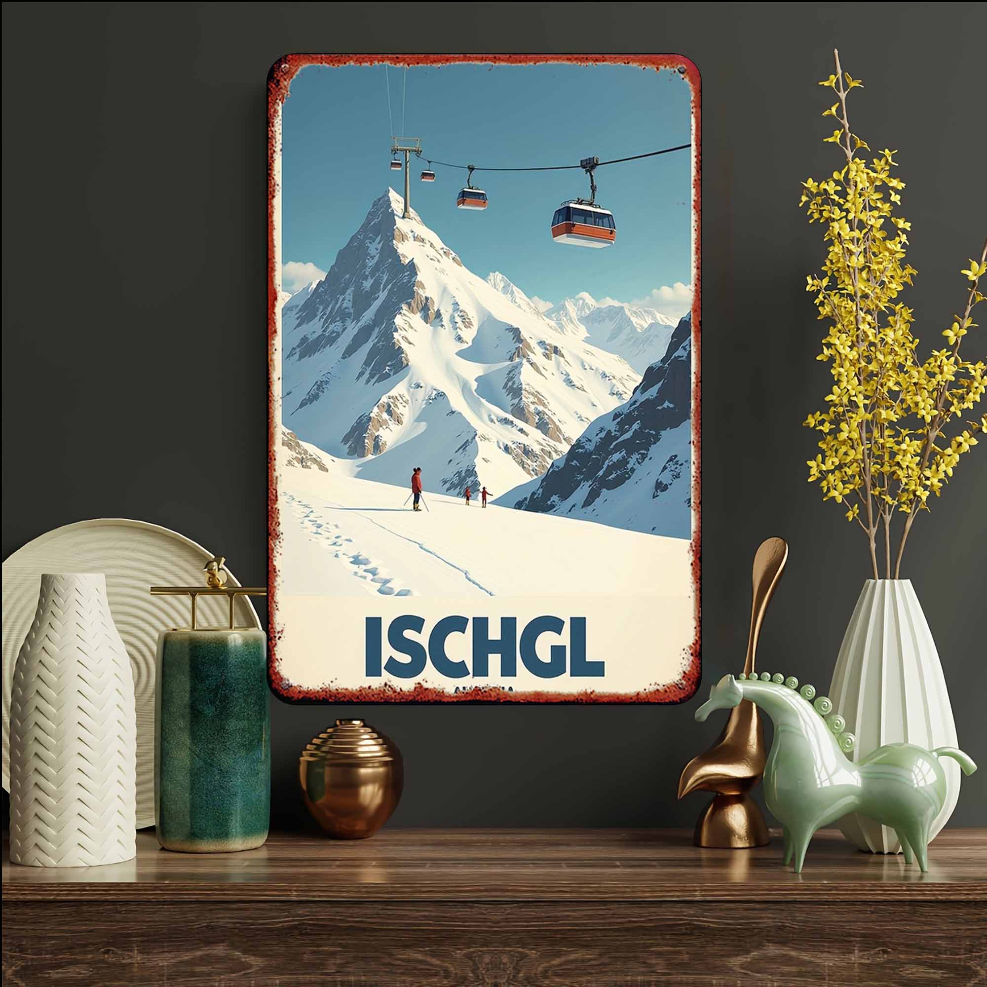 HD Tin Sign Vintage Ischgl Ski Resort Wall Decor Retro Austrian Alps Ski Lift Mountain Art Metal Tin Sign for Home Cabin Decor 20x30cm(7.8x11.8inch)
HD Tin Sign Vintage Ischgl Ski Resort Wall Decor Retro Austrian Alps Ski Lift Mountain Art Metal Tin Sign for Home Cabin Decor 20x30cm(7.8x11.8inch)