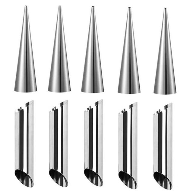 5/10 шт. формочки для крема в форме рожка из нержавеющей стали трубчатая конусная форма для выпечки конусов в форме рожка рулет для выпечки печенья кухонный инструмент для десерта