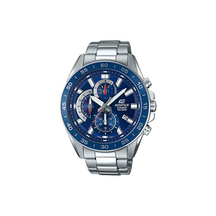 Casio Edifice Waterproof Quartz Movement Stainless Steel Watch Men watches Blue EFV-550D-2A Silver Strap Blue Dial
Casio Edifice Waterproof Quartz Movement Stainless Steel Watch Men watches Blue EFV-550D-2A Silver Strap Blue Dial