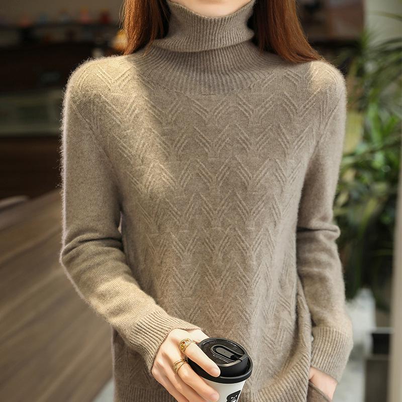 Женский свитер облегающего кроя из 100% шерсти с высоким воротником-гольф: Универсальный, Утепленный и Модный для Осени и Зимы. L (110-125 jin)
Женский свитер облегающего кроя из 100% шерсти с высоким воротником-гольф: Универсальный, Утепленный и Модный для Осени и Зимы. L (110-125 jin)