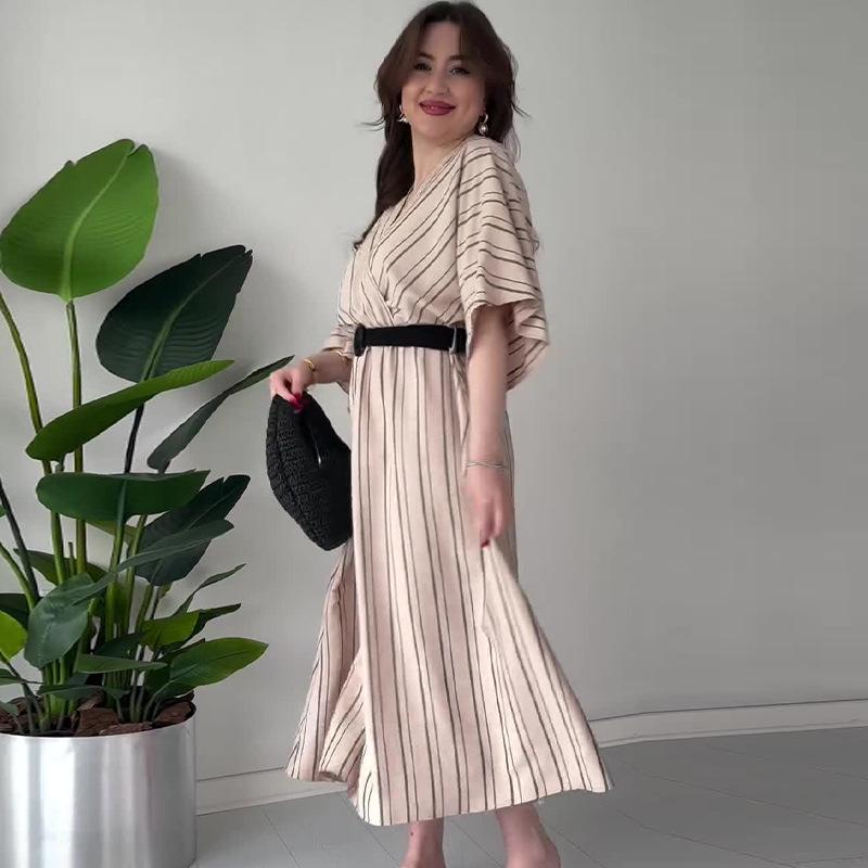 2024 Summer Women s Striped V-neck Loose Comfortable Dress S абрикосовый
2024 Summer Women s Striped V-neck Loose Comfortable Dress S абрикосовый