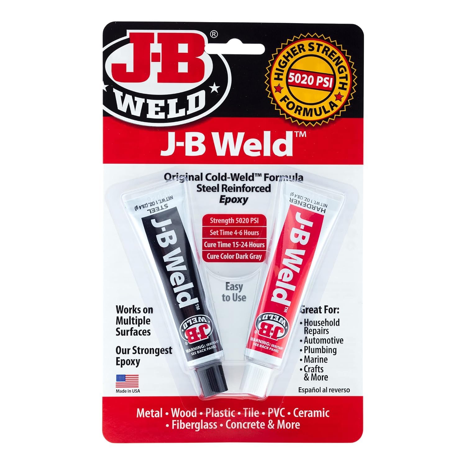 Zmart JB Weld 8265S Epoxy Strong Adhesive Auto Weld 26.8g Metal Heavy Duty 5020 PSI Epoxy Putty
Zmart JB Weld 8265S Epoxy Strong Adhesive Auto Weld 26.8g Metal Heavy Duty 5020 PSI Epoxy Putty
