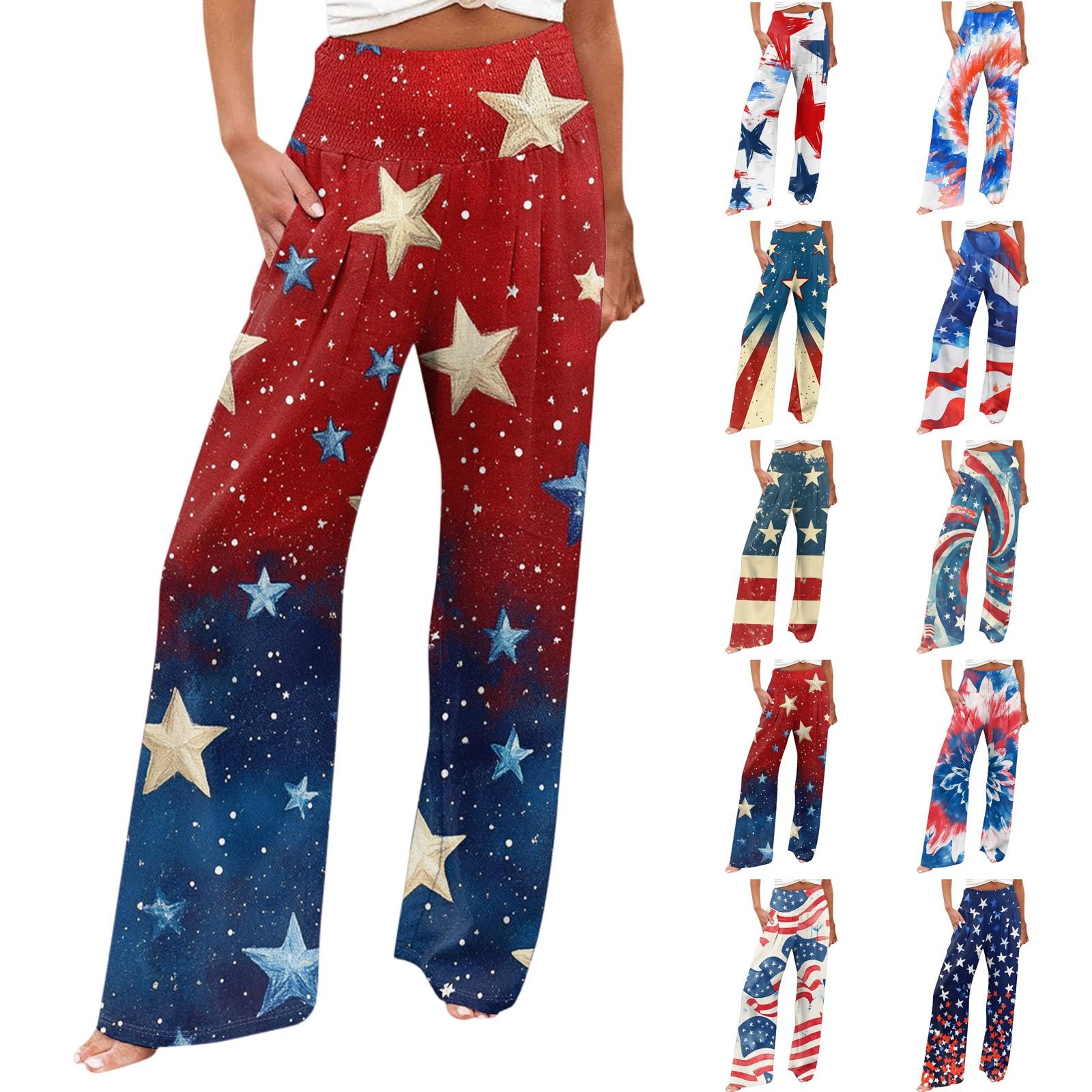 Women s Casual Straight Leg Independent Day Print Beach Pants With Pockets And Pleated Pants XL
Women s Casual Straight Leg Independent Day Print Beach Pants With Pockets And Pleated Pants XL