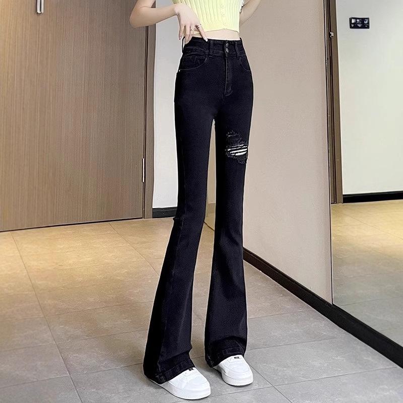 Korean Style Women s Ripped Micro-Flare Jeans: Slimming Waist, Versatile Fashion Long Mop Pants S
Korean Style Women s Ripped Micro-Flare Jeans: Slimming Waist, Versatile Fashion Long Mop Pants S