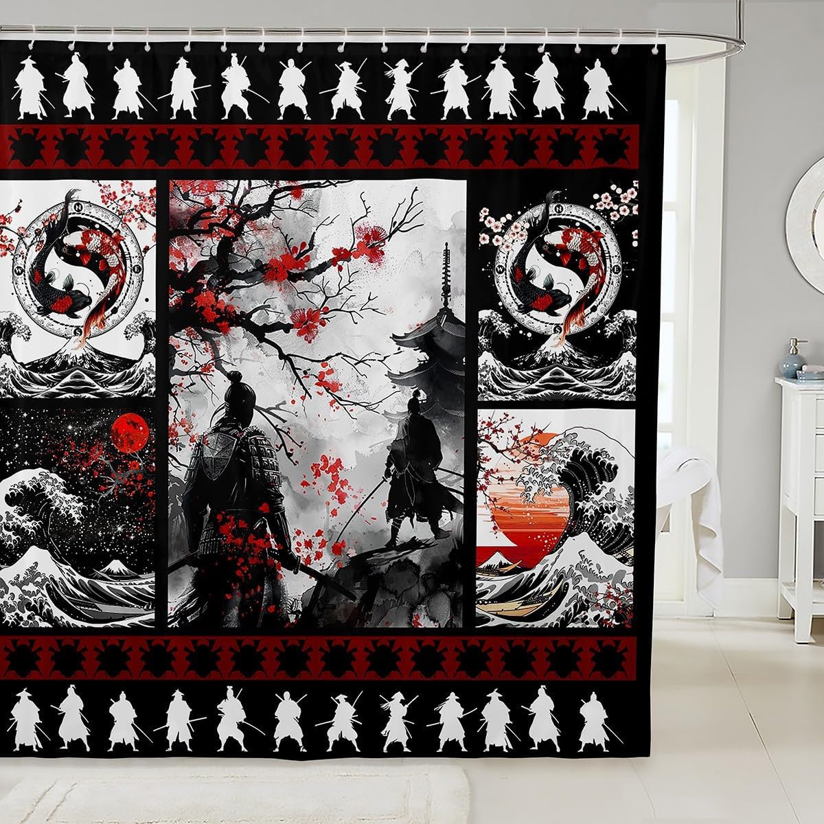 Kids Japanese Geisha Shower Curtain Boys Girls Cherry Blossoms Bathroom Shower Curtain Set Japanese Style Bath Curtain W60H190(CM)-1 Pcs
Kids Japanese Geisha Shower Curtain Boys Girls Cherry Blossoms Bathroom Shower Curtain Set Japanese Style Bath Curtain W60H190(CM)-1 Pcs