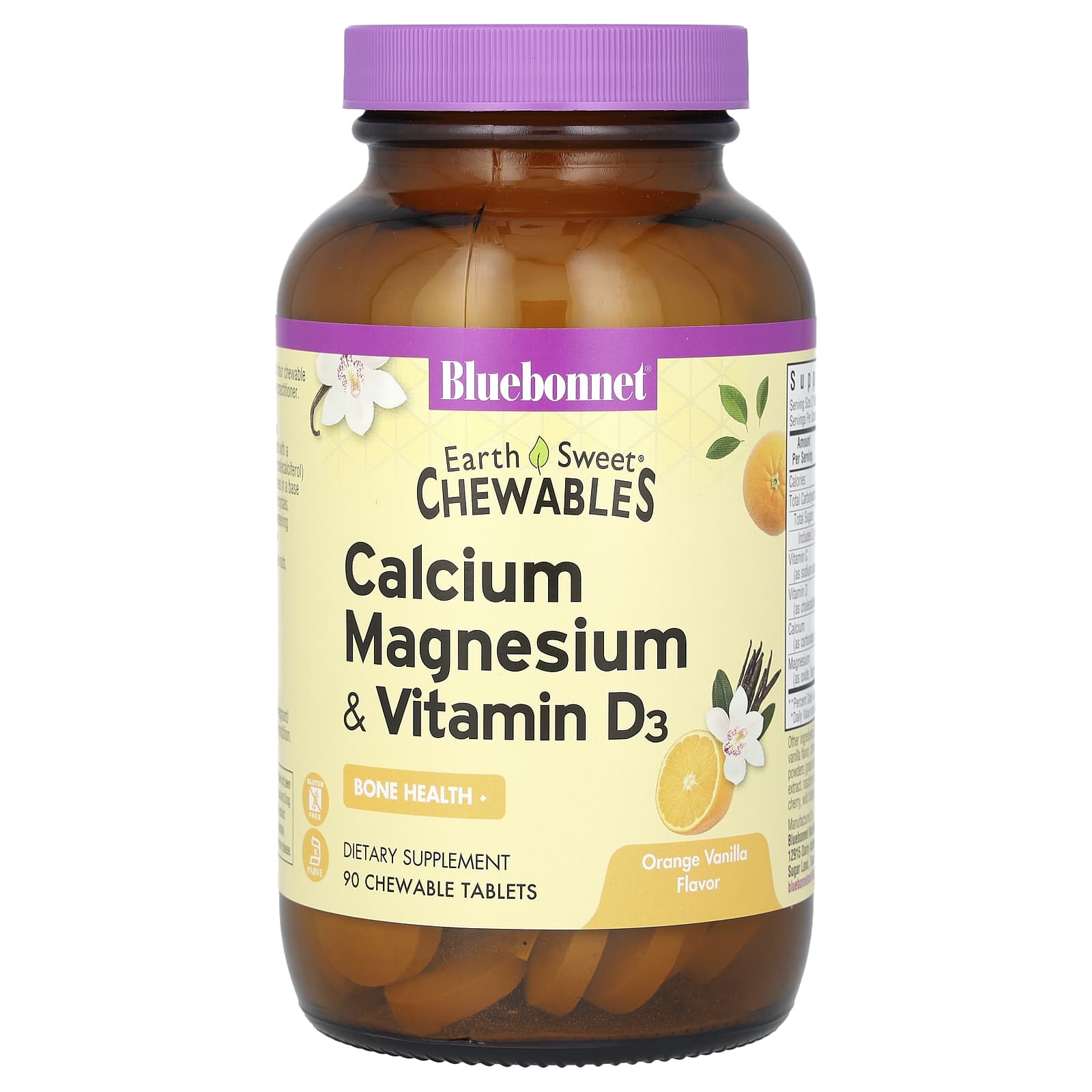 Earthsweet Chewables, Calcium, Magnesium & Vitamin D3, Orange Vanilla, 90 Chewable Tablets
Earthsweet Chewables, Calcium, Magnesium & Vitamin D3, Orange Vanilla, 90 Chewable Tablets
