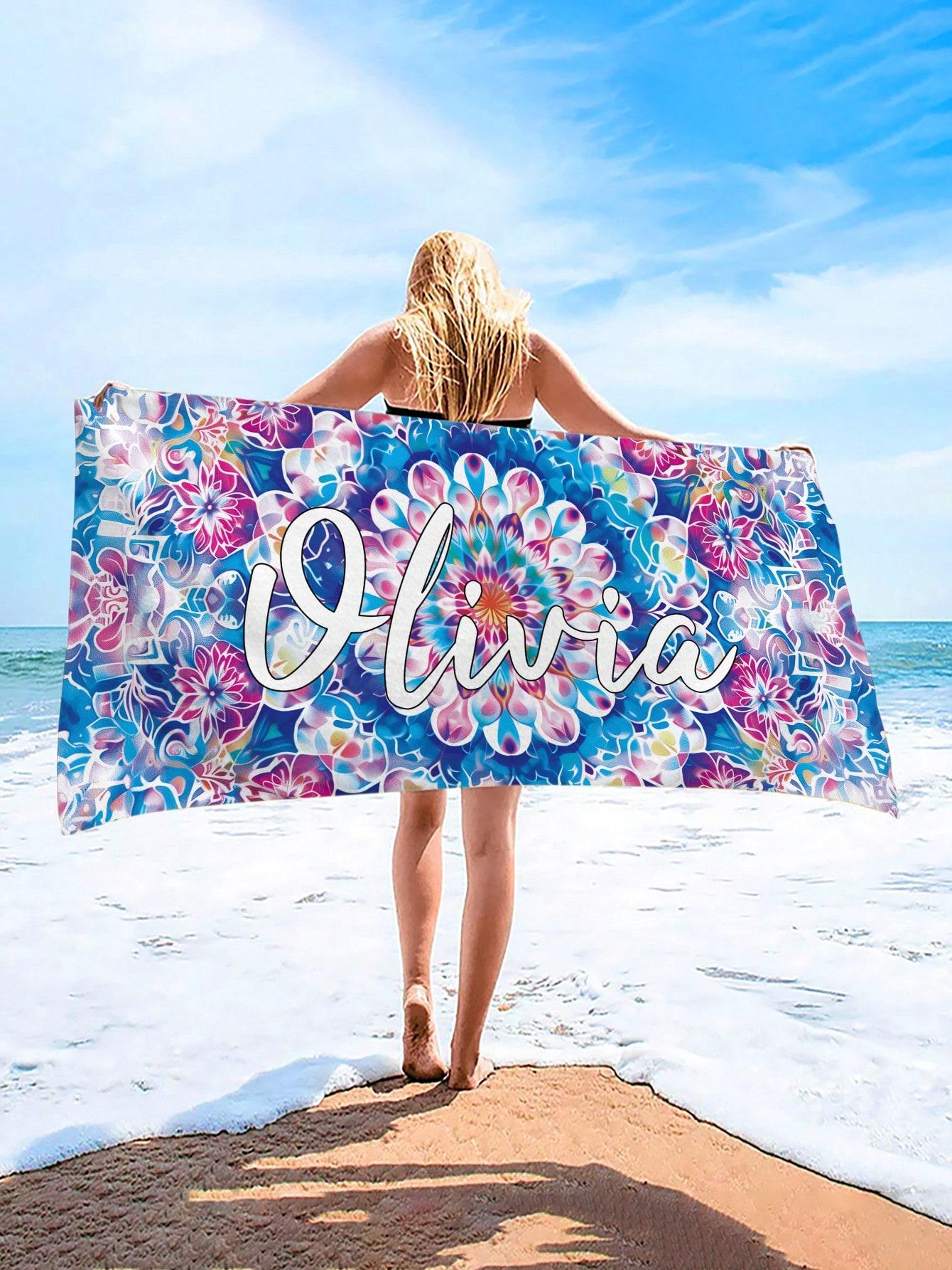1pc Text Floral Beach Towel, Ultra-Absorbent Swimming Towel, Comfortable Beach Towel, Fashionable Pool Towel W30*H60(CM)
1pc Text Floral Beach Towel, Ultra-Absorbent Swimming Towel, Comfortable Beach Towel, Fashionable Pool Towel W30*H60(CM)