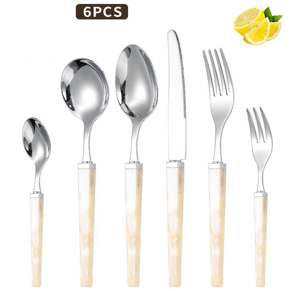 6Pcs Marble Handle Cutlery Set 304 Stainless Steel French Steak Spoon Fork - Luxury Western Tableware for Home & Wedding бежевий
6Pcs Marble Handle Cutlery Set 304 Stainless Steel French Steak Spoon Fork - Luxury Western Tableware for Home & Wedding бежевий