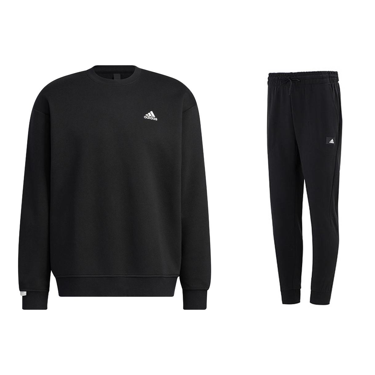 Adidas свитер с круглым вырезом, длинный рукав, средняя талия, однотонный свитер и брюки, комплект унисекс, толстовка и брюки, черный IB2774+HE2225 S
Adidas свитер с круглым вырезом, длинный рукав, средняя талия, однотонный свитер и брюки, комплект унисекс, толстовка и брюки, черный IB2774+HE2225 S