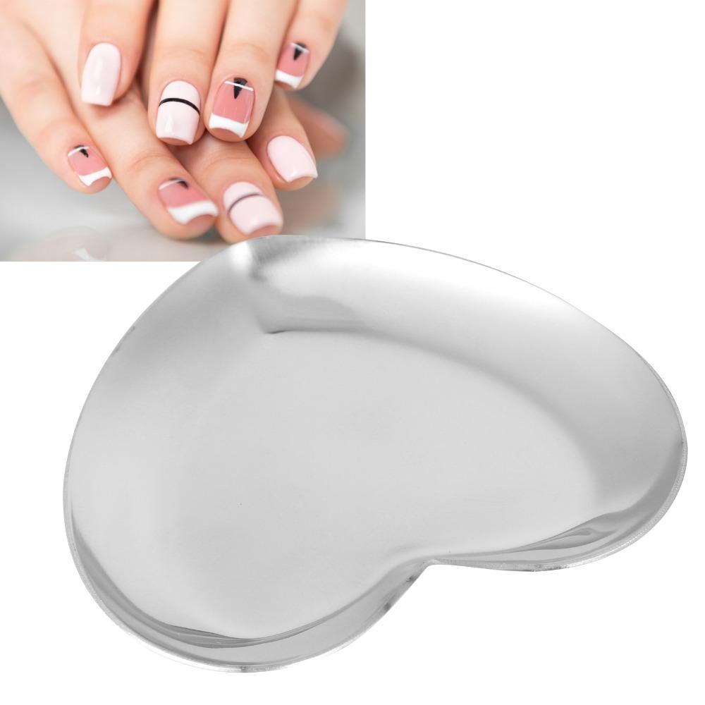 Stainless Steel Heart Shaped Nail Art Palette Cosmetics Organizer Tray Nail Care Services срібний
Stainless Steel Heart Shaped Nail Art Palette Cosmetics Organizer Tray Nail Care Services срібний