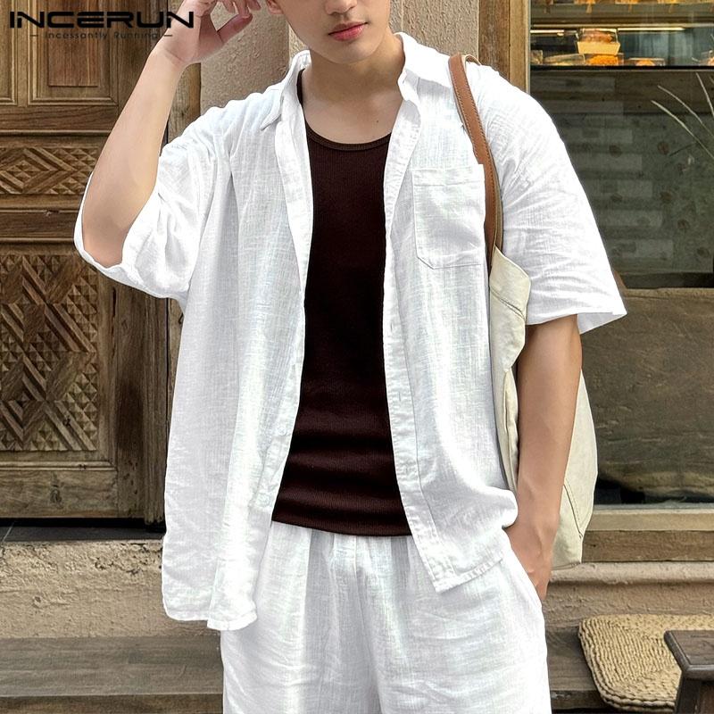 INCERUN Men Summer Sets Lapel Neck Buttons Up Shirts Short Pants Casual Two Piece Suit L чорний
INCERUN Men Summer Sets Lapel Neck Buttons Up Shirts Short Pants Casual Two Piece Suit L чорний