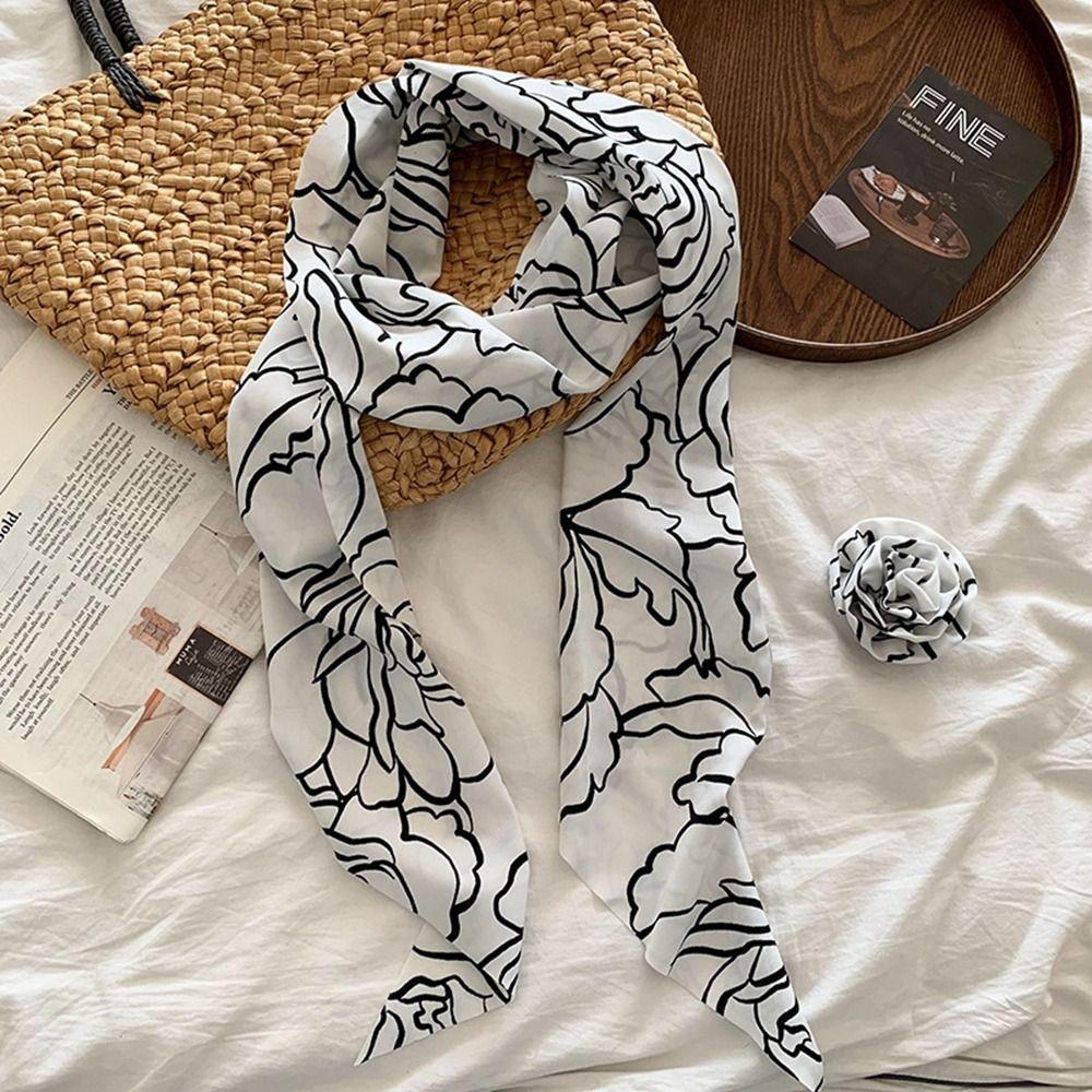 Wrap Long Silk Scarf Cravat Collar Flower Decoration Elegant Rose Flower Scarf Spring Summer Style 5
Wrap Long Silk Scarf Cravat Collar Flower Decoration Elegant Rose Flower Scarf Spring Summer Style 5
