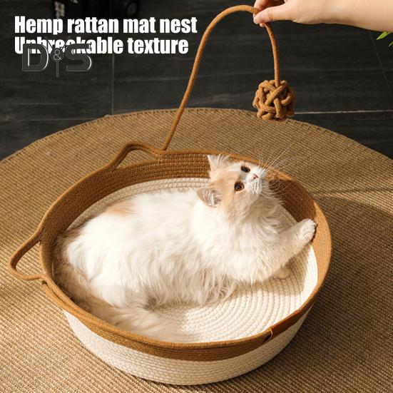 Плетеная веревочная корзина для кошек, плетеная вручную, лежанка для кошек, интерактивный коврик-когтеточка с игровым мячом для домашних кошек, кроликов, щенков S хаки
Плетеная веревочная корзина для кошек, плетеная вручную, лежанка для кошек, интерактивный коврик-когтеточка с игровым мячом для домашних кошек, кроликов, щенков S хаки