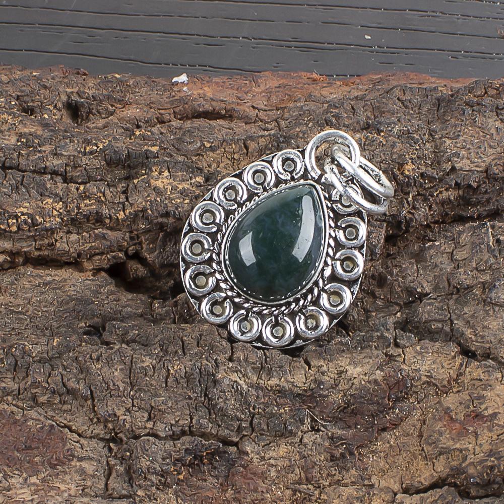Moss Agate Pendant, Gemstone Jewelry 925 Solid Sterling Silver Pendant, Gift For Women Handmade Pendant 1.02 Inches
Moss Agate Pendant, Gemstone Jewelry 925 Solid Sterling Silver Pendant, Gift For Women Handmade Pendant 1.02 Inches