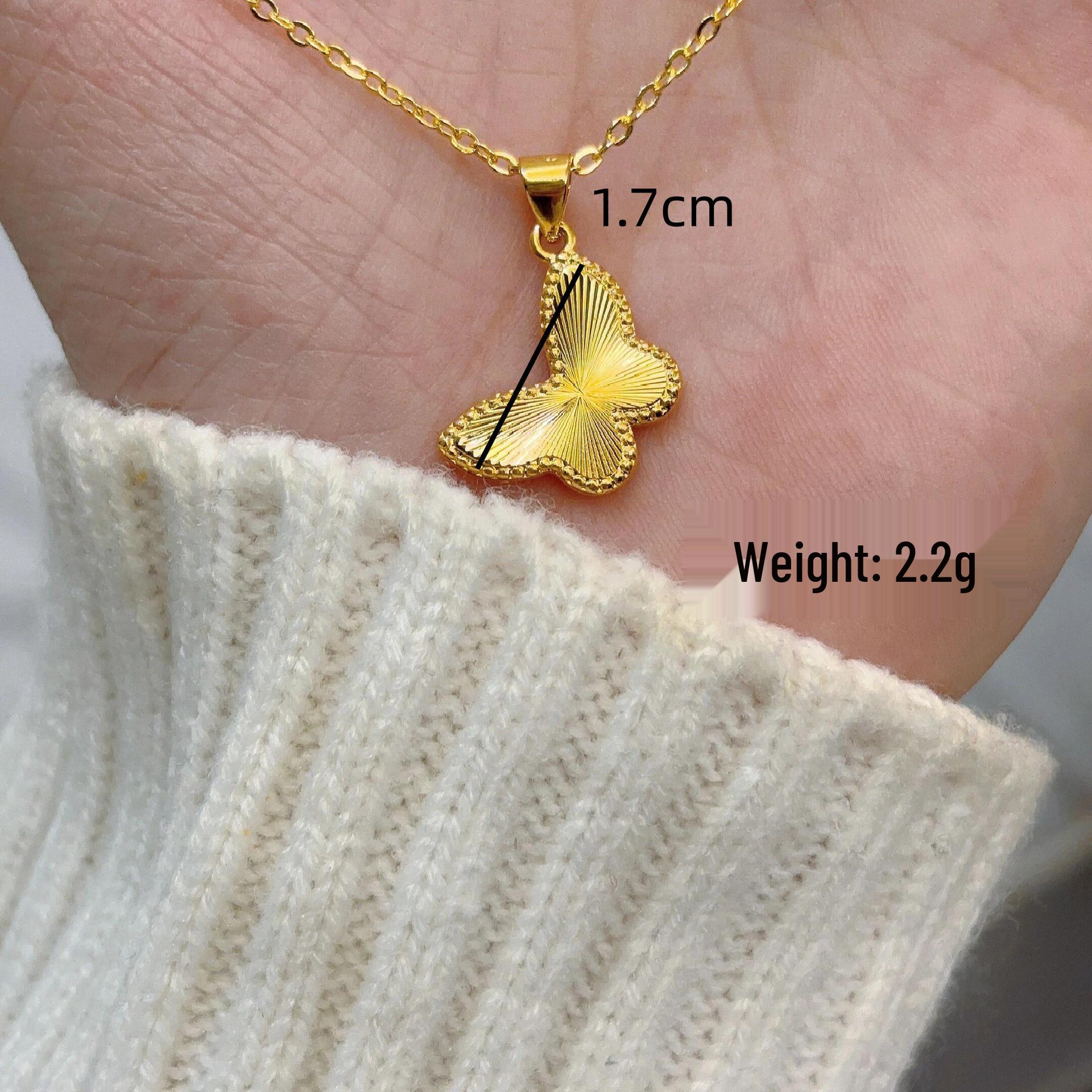 Gold Plated Butterfly Pendant Necklace - Elegant Clavicle Chain for Women
Gold Plated Butterfly Pendant Necklace - Elegant Clavicle Chain for Women