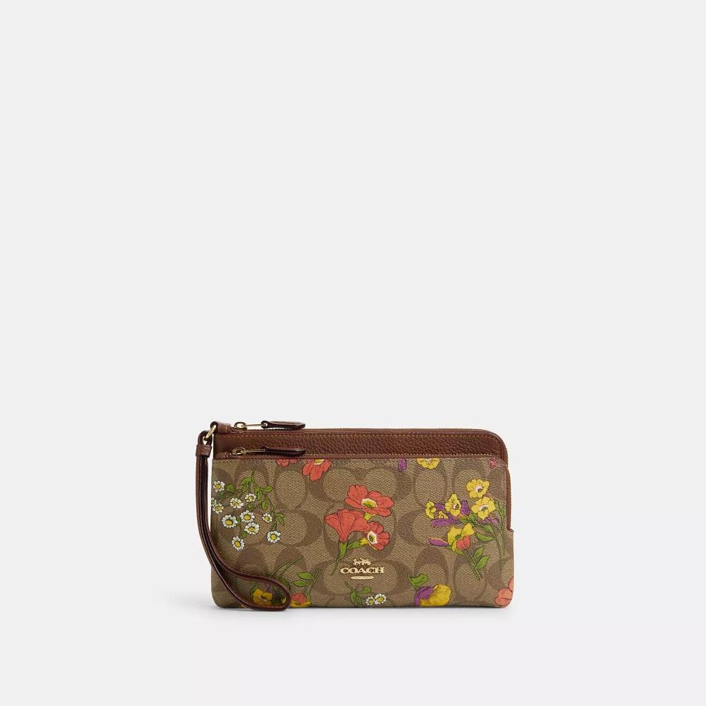 Кошелек Coach с двойной молнией из фирменной парусины с цветочным принтом, золотистый, хаки, разноцветный
Кошелек Coach с двойной молнией из фирменной парусины с цветочным принтом, золотистый, хаки, разноцветный