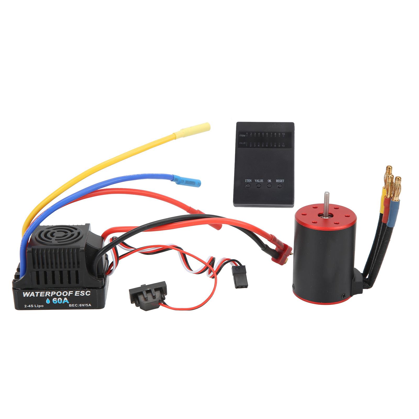 RC Waterproof Brushless 60A ESC Kit with 3650 3100KV Motor Programming Card 4mm Banana Plug for 18
RC Waterproof Brushless 60A ESC Kit with 3650 3100KV Motor Programming Card 4mm Banana Plug for 18