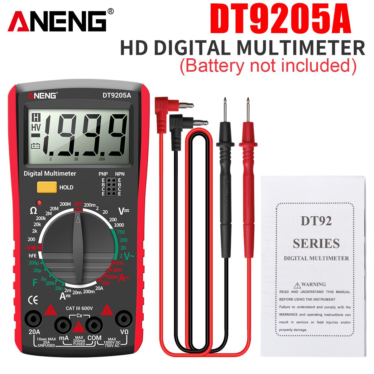 Dt9205a Мультиметр Цифровой Ly Hd True Rms Автоматический переменный/постоянный ток Тестер напряжения Ом Конденсатор Измеритель напряжения Инструмент
Dt9205a Мультиметр Цифровой Ly Hd True Rms Автоматический переменный/постоянный ток Тестер напряжения Ом Конденсатор Измеритель напряжения Инструмент