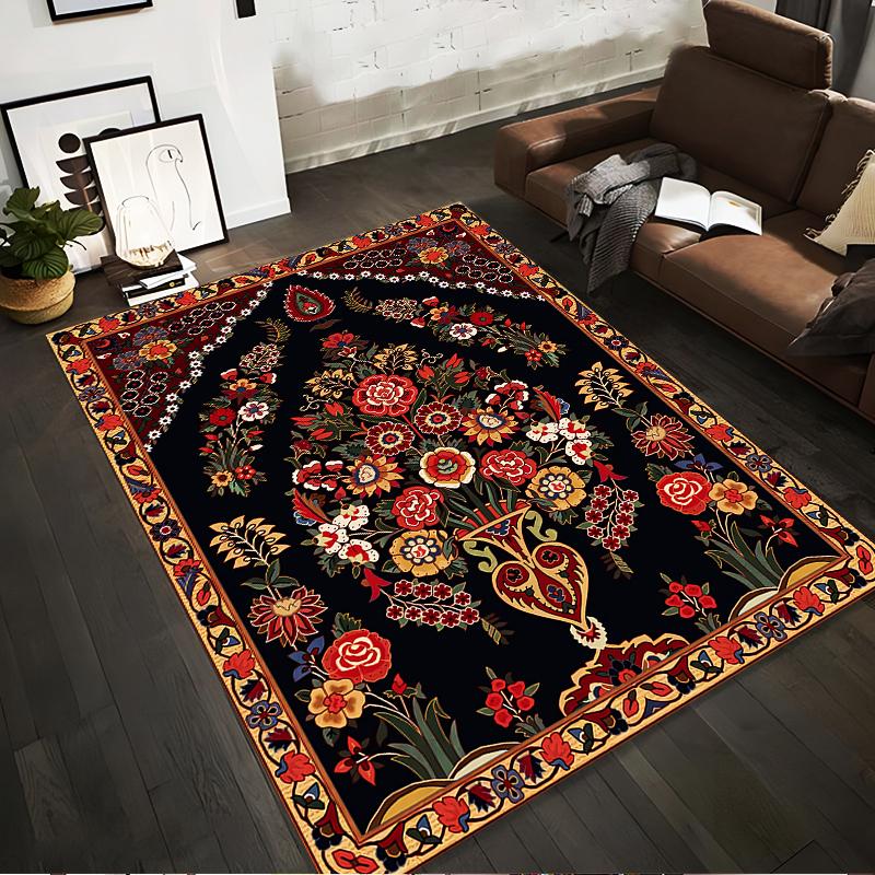 Exquisite Floral Pattern Carpet, Black Background with Red Border Suitable for use as an anti-slip for living room bedroom sofas 40x60cm( 15x23in )
Exquisite Floral Pattern Carpet, Black Background with Red Border Suitable for use as an anti-slip for living room bedroom sofas 40x60cm( 15x23in )