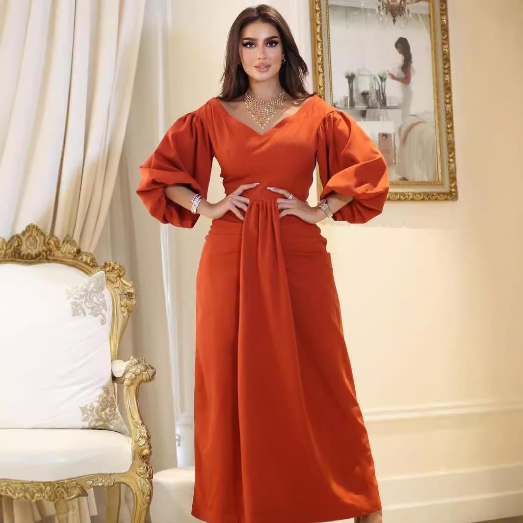 Длинное женское вечернее платье с рукавами-фонариками, V-образным вырезом и высокой талией XXL оранжевый
Длинное женское вечернее платье с рукавами-фонариками, V-образным вырезом и высокой талией XXL оранжевый