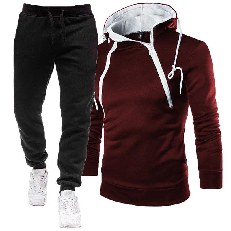 Men s Casual Sports Suit With Slanted Zipper Hooded Sweatshirt And Sweatpants Two-piece Set Slim Fit Running And Fitness Leggings Set 4XL бордовий
Men s Casual Sports Suit With Slanted Zipper Hooded Sweatshirt And Sweatpants Two-piece Set Slim Fit Running And Fitness Leggings Set 4XL бордовий