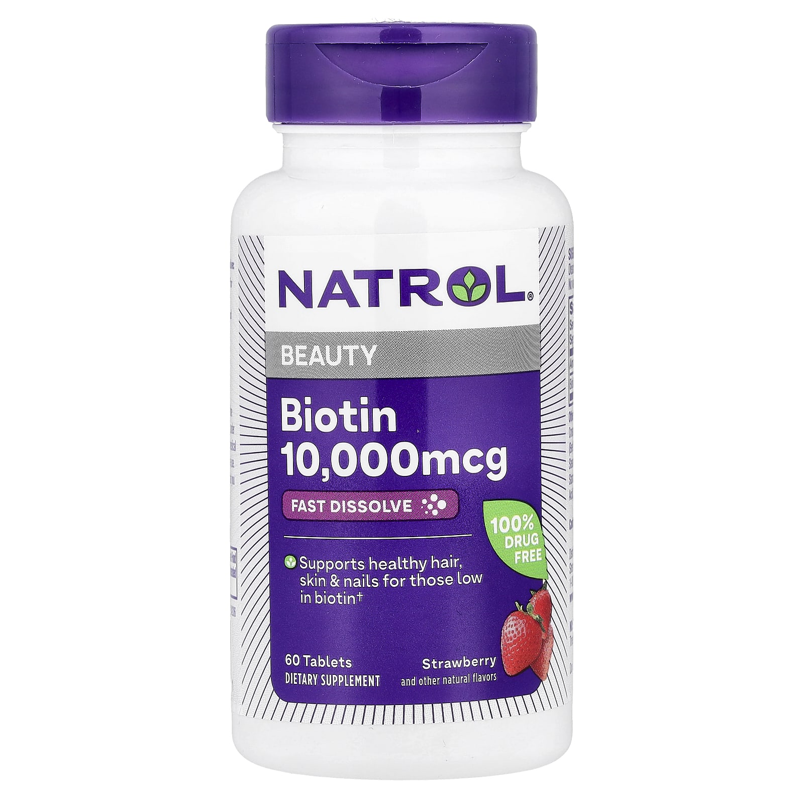 Biotin, Rapid Disintegration, Maximum Strength, Strawberry Flavor, 10,000Mg, 60 Tablets
Biotin, Rapid Disintegration, Maximum Strength, Strawberry Flavor, 10,000Mg, 60 Tablets