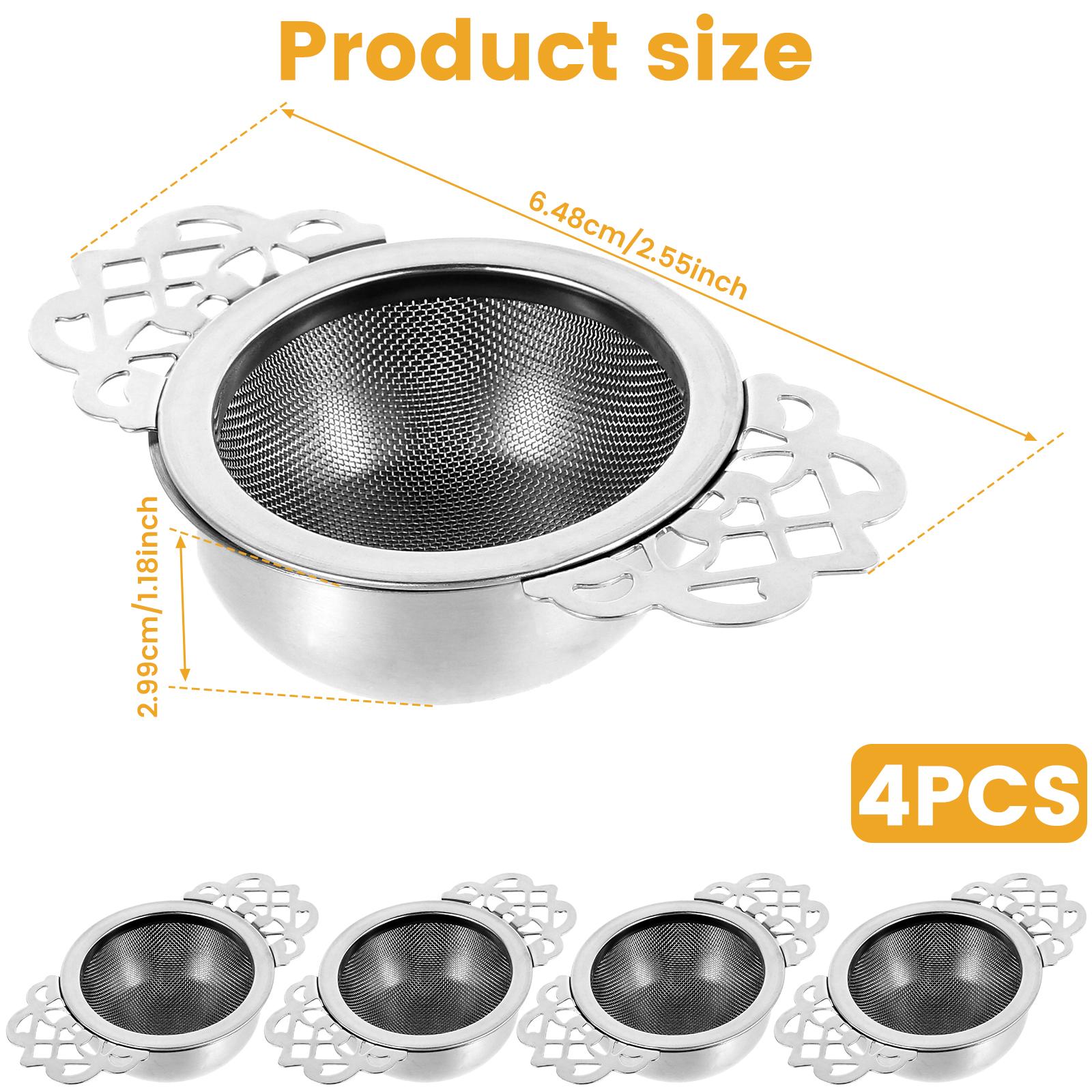 4 шт. ситечка для чая с подставками из нержавеющей стали, заварники для чая с ручками-крыльями, ситечко-фильтр для чая с мелкой сеткой, уникальное