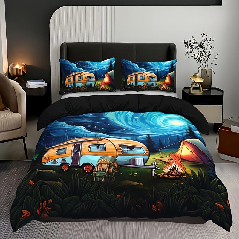 Carton RV Print Camping Theme Soft with Soft Fabric Duvet Cover Set - Soft Comfortable Beding for Bedrom And Guest Rom 100*200cm Single
Carton RV Print Camping Theme Soft with Soft Fabric Duvet Cover Set - Soft Comfortable Beding for Bedrom And Guest Rom 100*200cm Single
