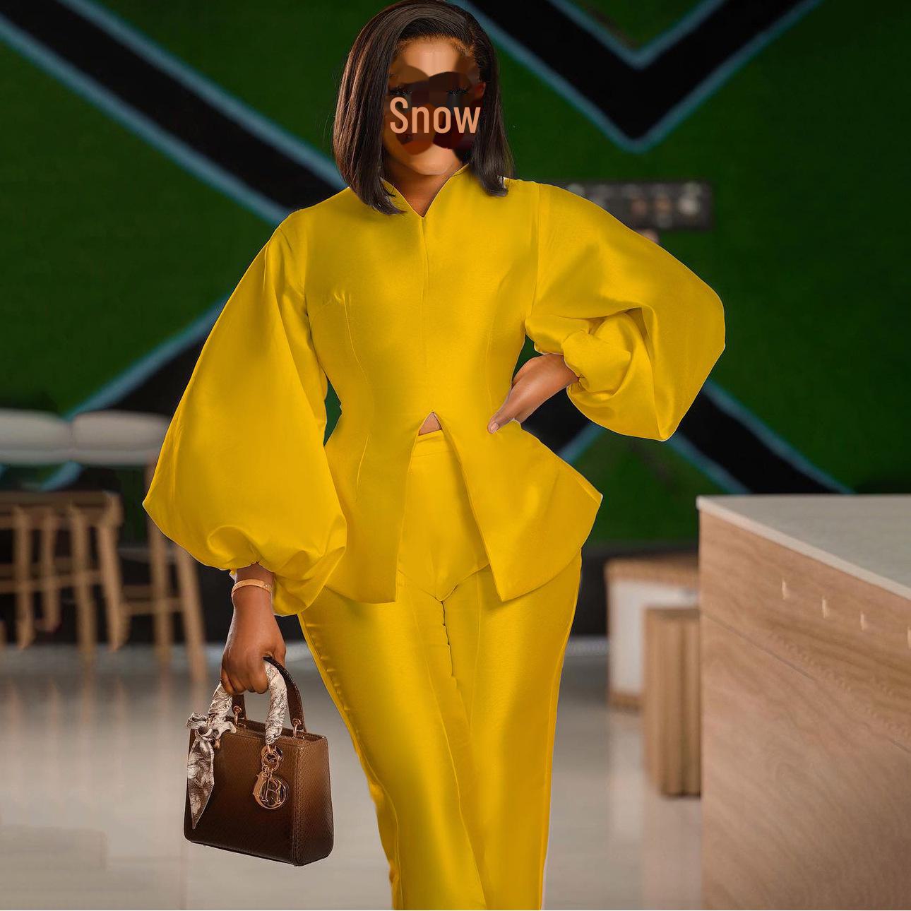 Летний костюм для поездок на работу из двух предметов в европейском и американском стиле с длинными рукавами и брюками 2024 года L жёлтый
Летний костюм для поездок на работу из двух предметов в европейском и американском стиле с длинными рукавами и брюками 2024 года L жёлтый