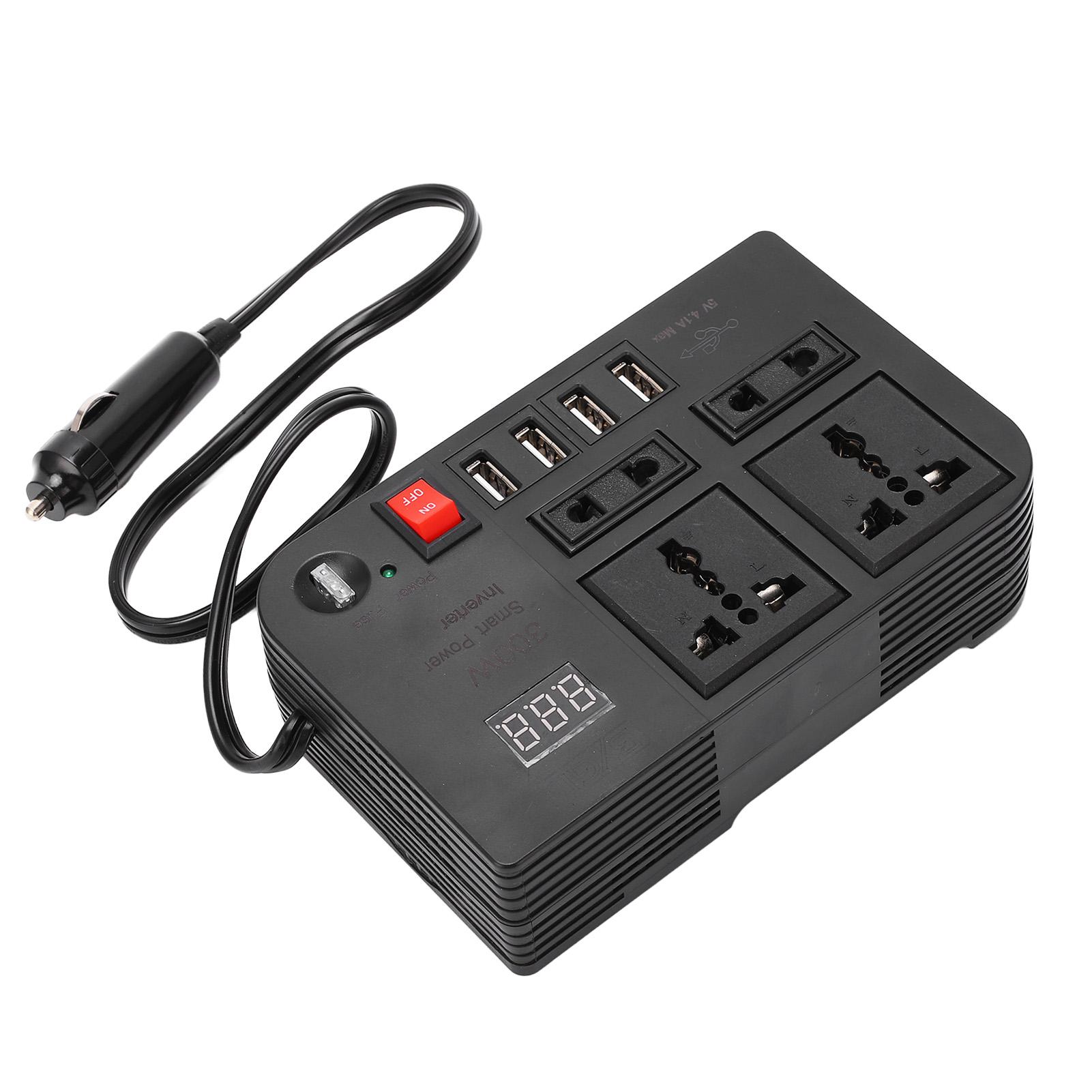 DC 12 to AC 220V Power Converter Electrical Inverter Transformer with 4 USB Ports and 4 Outlets
DC 12 to AC 220V Power Converter Electrical Inverter Transformer with 4 USB Ports and 4 Outlets